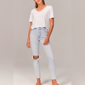 Abercrombie & Fitch Light Wash Ripped Skinny Jeans